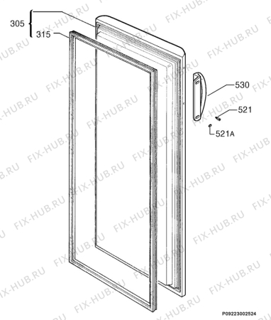 Взрыв-схема холодильника Faure FCV183AW - Схема узла Door 003